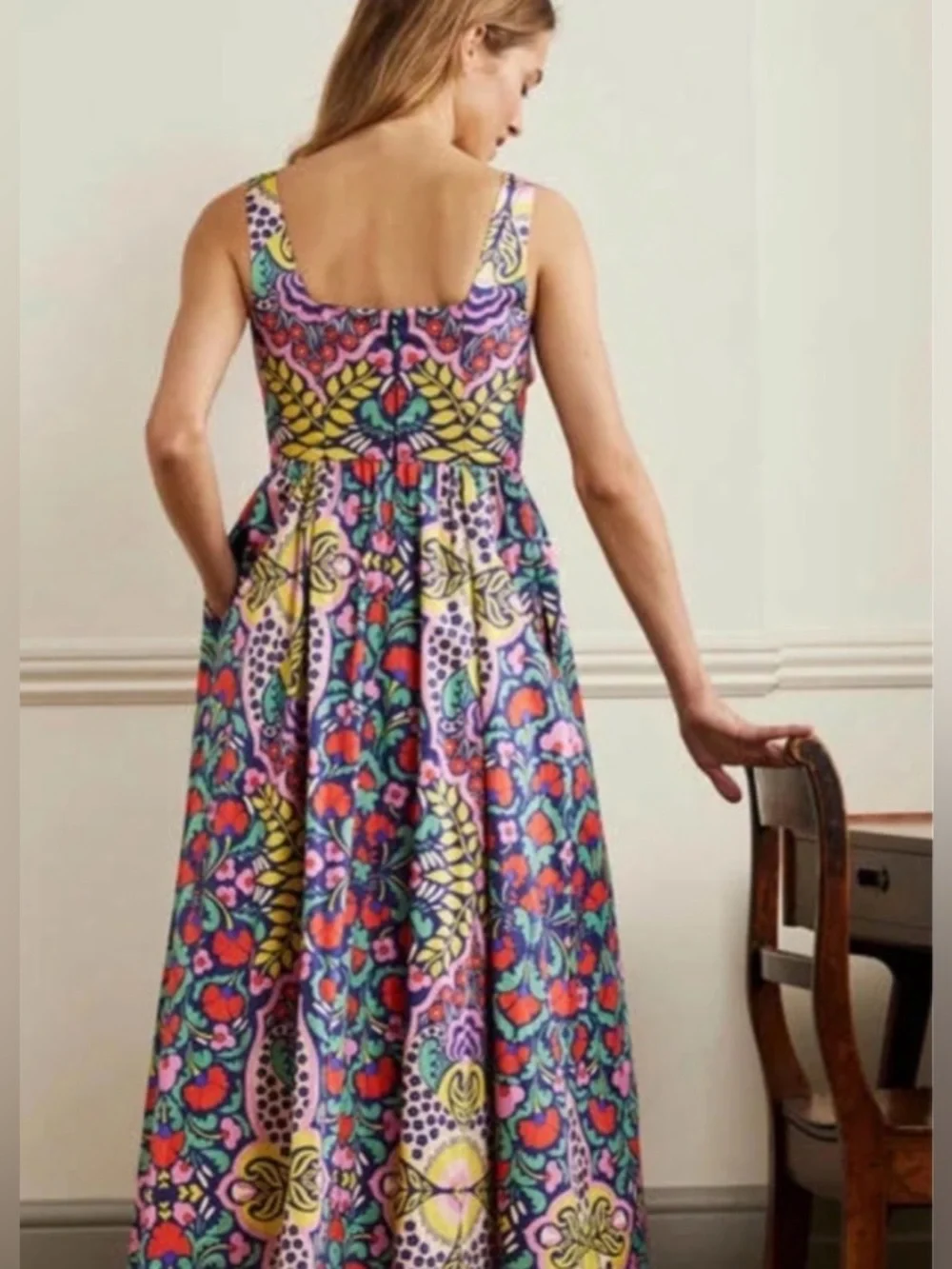 NWT Boden Violet Square Neck Midi Dress - Picture 2 of 14